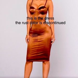 Fashion Nova Exclusive Burnt Orange Midi Dress